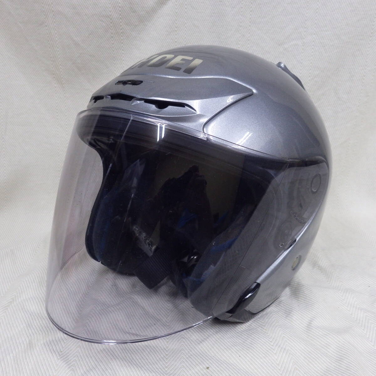 外装美品!! SHOEI J-FORCE2 シルバー L ジェットヘルメット 外装美品!! SHOEI J-FORCE2 シルバー L ジェットヘルメット