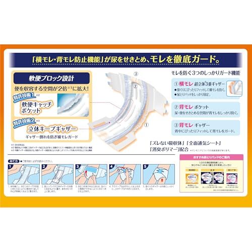 ライフリー テープ止めおむつ 横モレあんしんテープ止め Sサイズ 22枚 4回吸収 【寝て過ごすことが多い方】_画像2