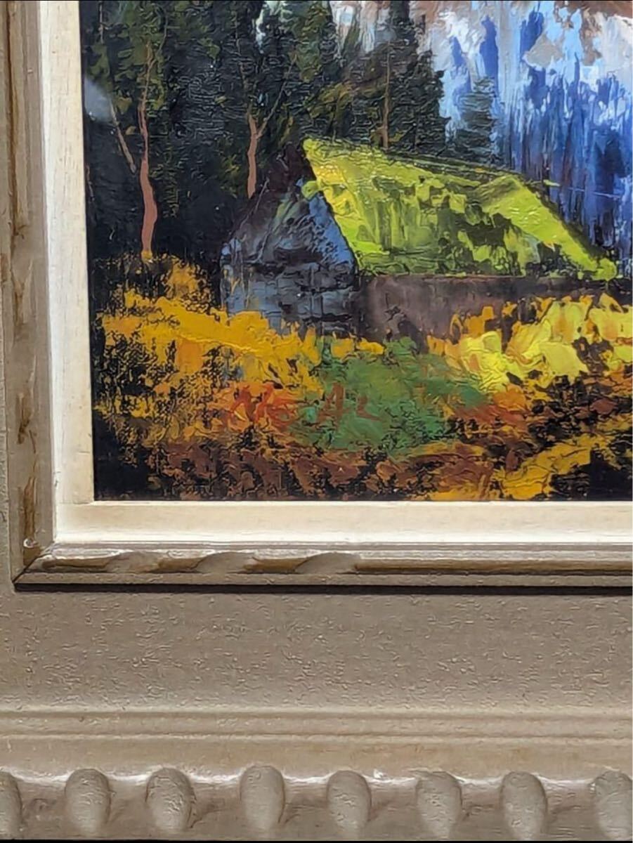 素人の為、詳細不明】油彩画 山と森林の風景、作者不詳5号サイズ 素人の為、詳細不明】油彩画 山と森林の風景、作者不詳5号サイズ
