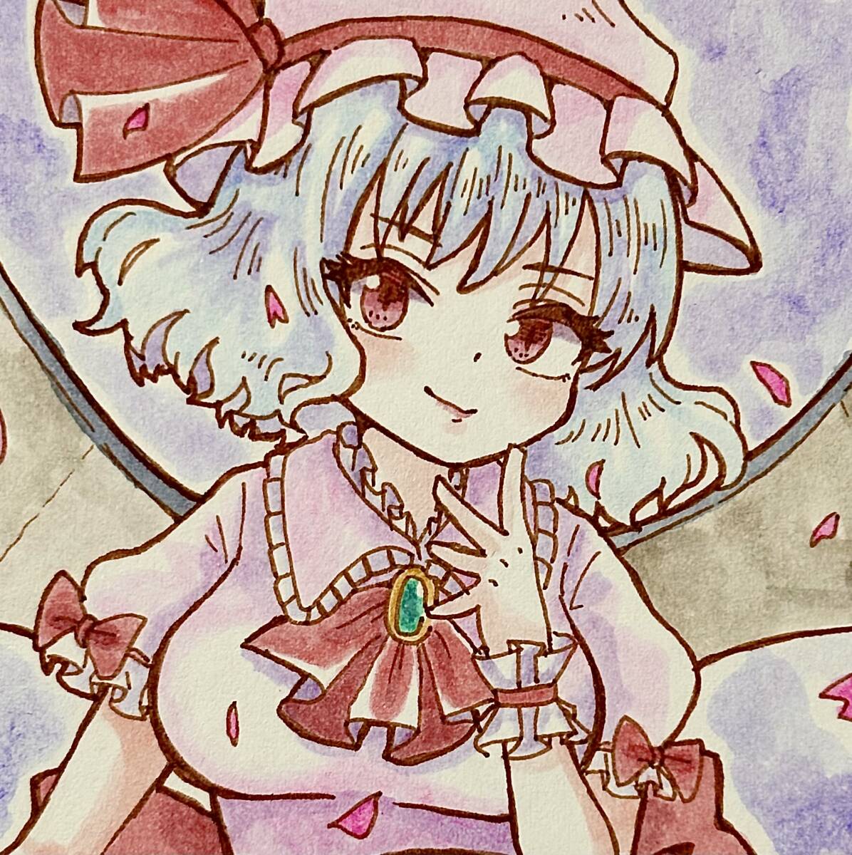 手描きイラスト】 東方Project レミリア・スカーレット 水彩 手描きイラスト】 東方Project レミリア・スカーレット 水彩