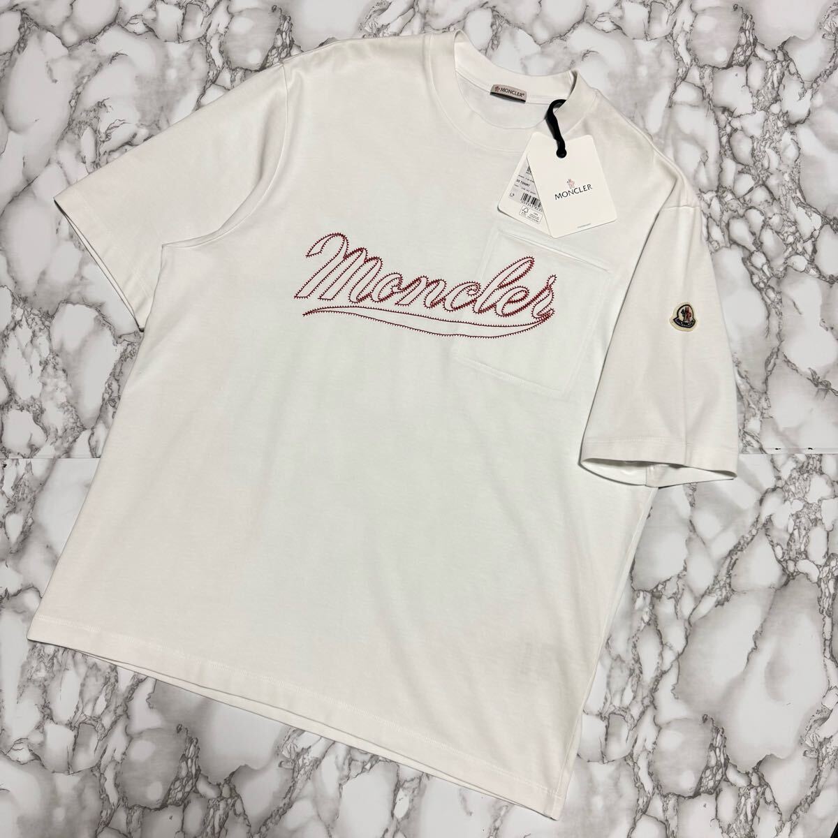 タグ付【MONCLER モンクレール【商品名】SS T-SHIRT SCRIPT LOGO / ロゴ 半袖 カットソー Tシャツ