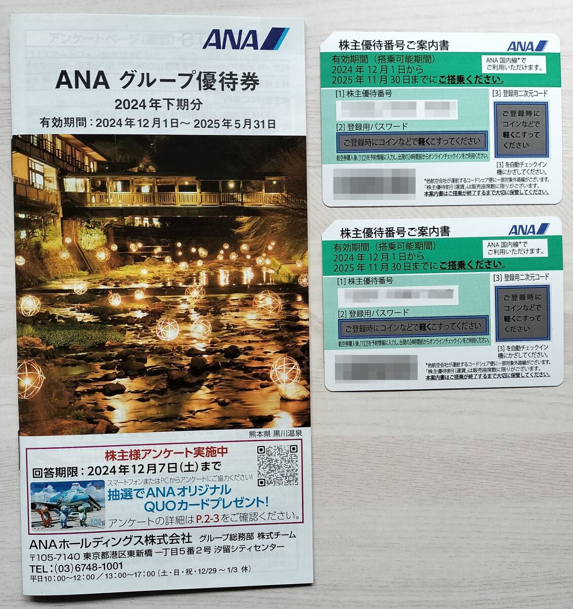 ANA 株主優待券 2枚セット＆ANAグループ優待券小冊子1冊