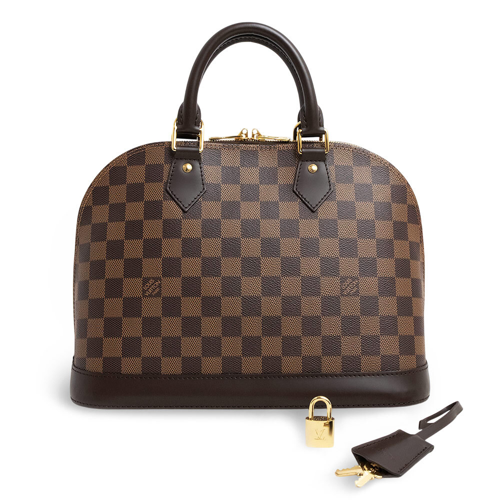（未使用　展示品）ルイ ヴィトン LOUIS VUITTON アルマ PM ハンドバッグ ダミエ スムースレザー ブラウン 茶 ゴールド金具 N53151