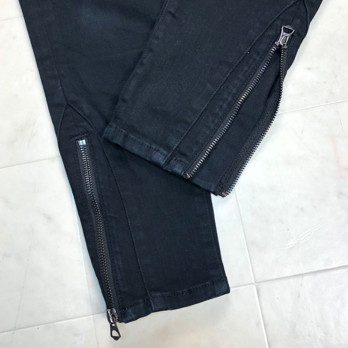 【送料360円】國內(nèi)正規(guī)品 Polo Ralph Lauren ポロラルフローレン 裾ジップスキニージーンズ デニムパンツ レディース w26 ブラック LK-469