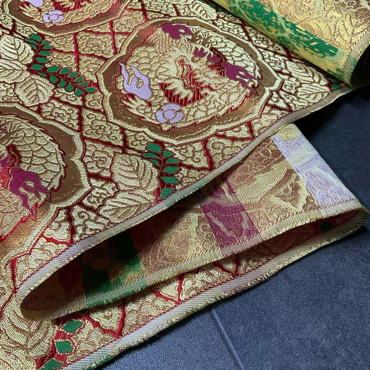 弐◇極上西陣織◇金襴緞子金糸龍紋◇反物69×4m90cm◇法衣装束 弐◇極上西陣織◇金襴緞子金糸龍紋◇反物69×4m90cm◇法衣装束