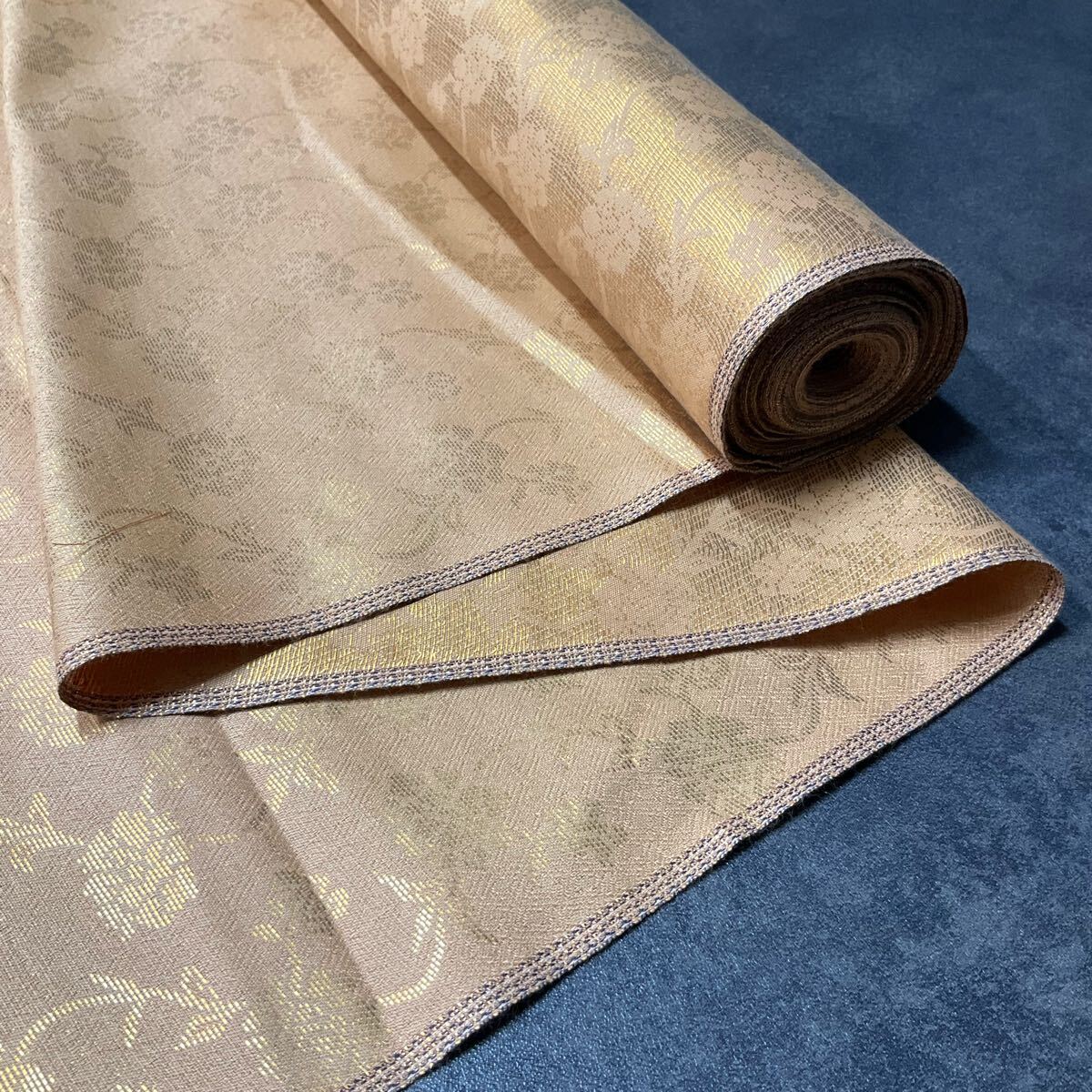四八◇極上西陣織金襴緞子向橘裂金糸◇反物◇73×9m45cm◇法衣 四八◇極上西陣織金襴緞子向橘裂金糸◇反物◇73×9m45cm◇法衣