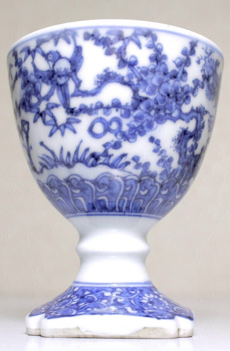游】鳳樹軒 文平造 四君子 馬上杯 | 酒器 盃 ぐい呑 徳利 染付 游】鳳樹軒 文平造 四君子 馬上杯 | 酒器 盃 ぐい呑 徳利 染付