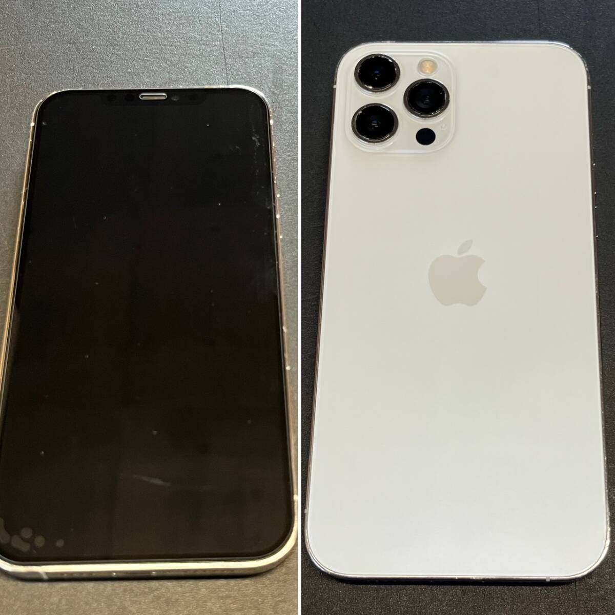 良品 Apple iPhone12ProMax 256GB シルバー ホワイト 白 sim