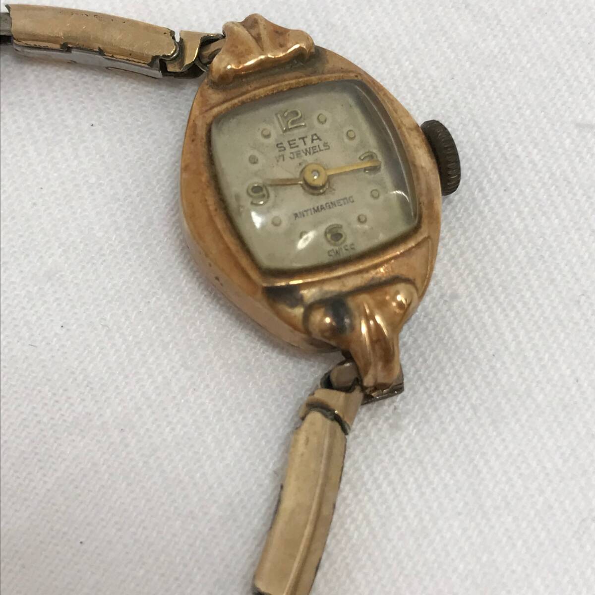 0888 SETA 14K 0.585刻印 レディース腕時計 17石 ゴールドカラー 0888 SETA 14K 0.585刻印 レディース腕時計 17石 ゴールドカラー