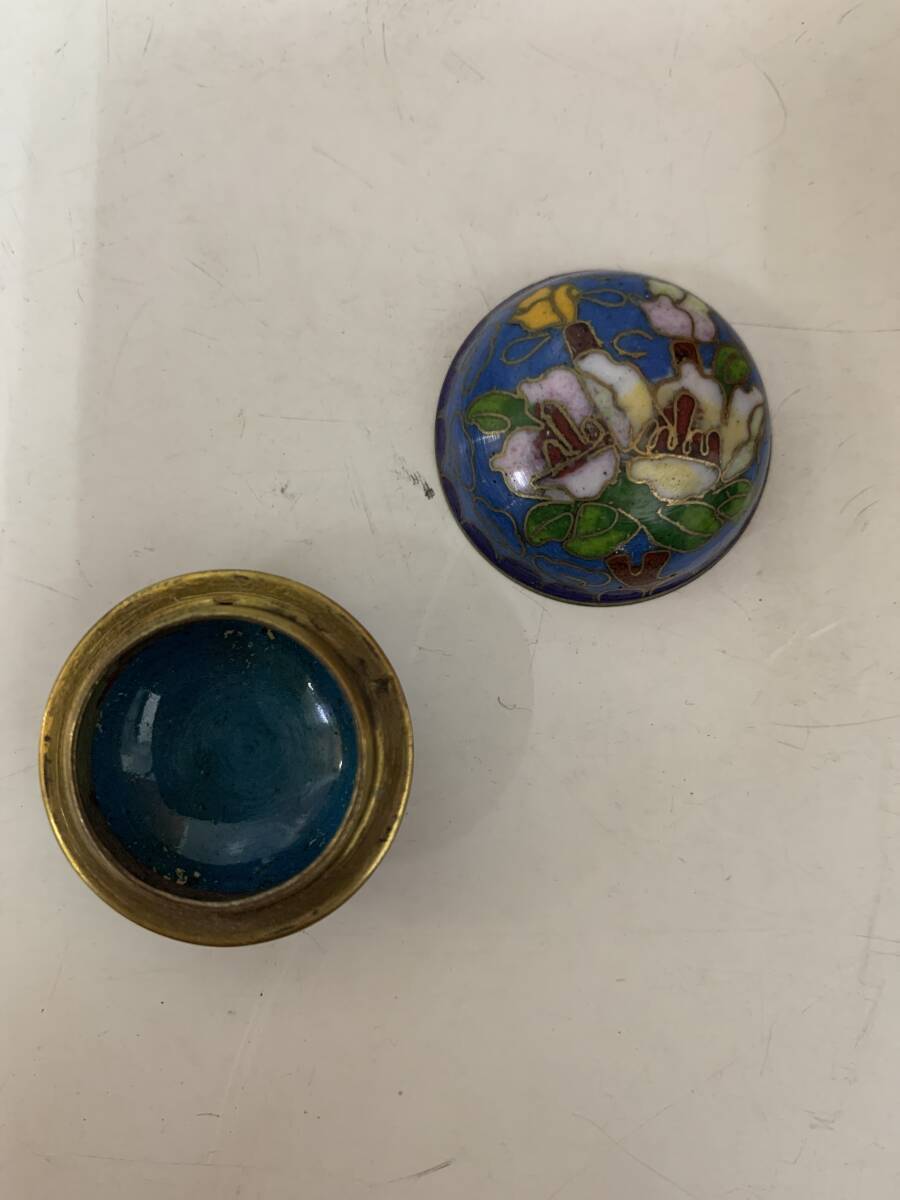 N1694 七宝焼 中国 香合 小物入れ 五重 花 アクセサリーケース N1694 七宝焼 中国 香合 小物入れ 五重 花 アクセサリーケース
