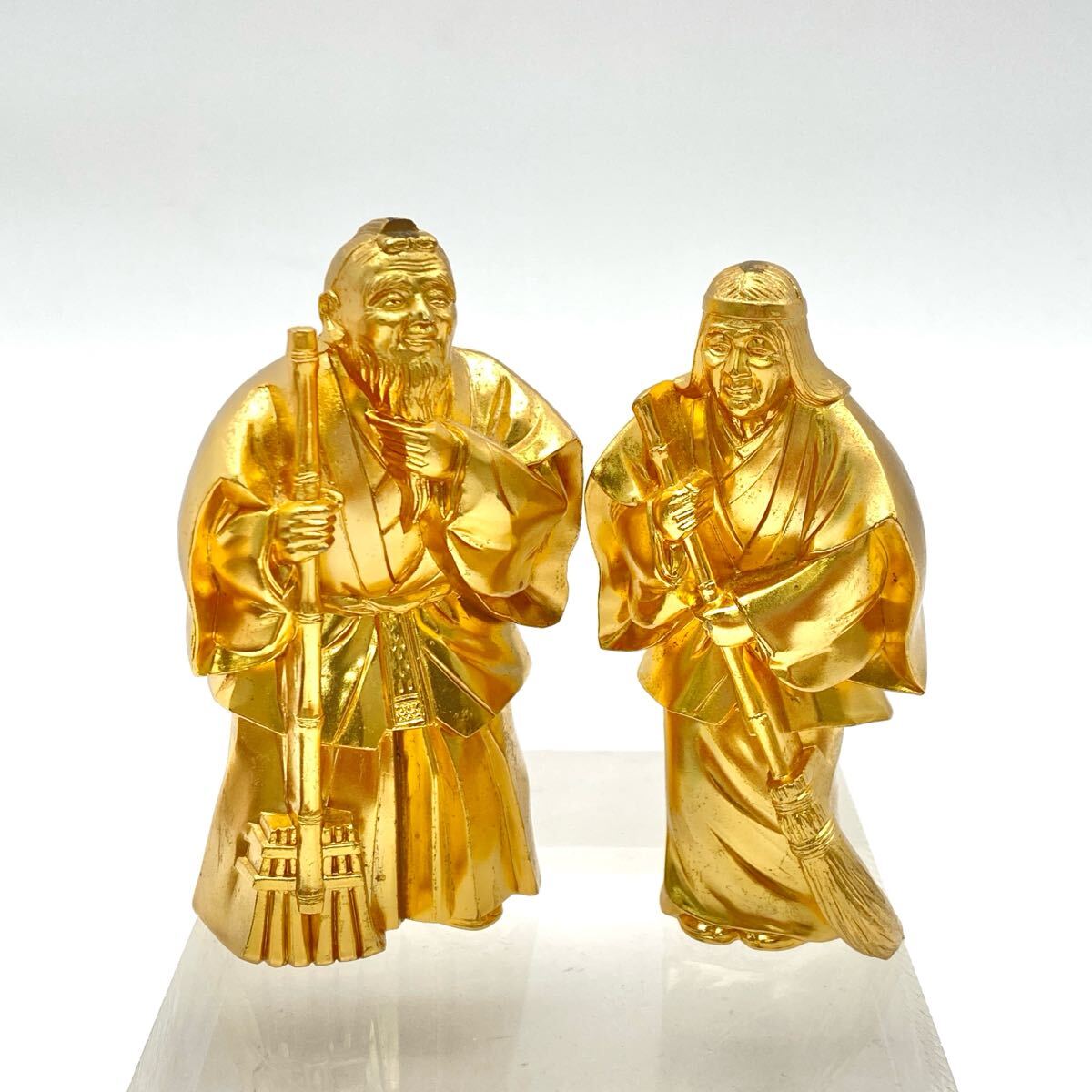 II【売り切り】24KGP 高砂人形 尉・姥 重さ1kg超え ペア金メッキ II【売り切り】24KGP 高砂人形 尉・姥 重さ1kg超え ペア金メッキ