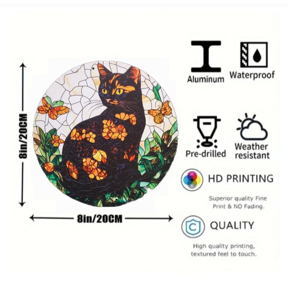 猫の壁飾り メタルウォールアート サビ猫と花G 猫の雑貨 HANAKO 猫の壁飾り メタルウォールアート サビ猫と花G 猫の雑貨 HANAKO