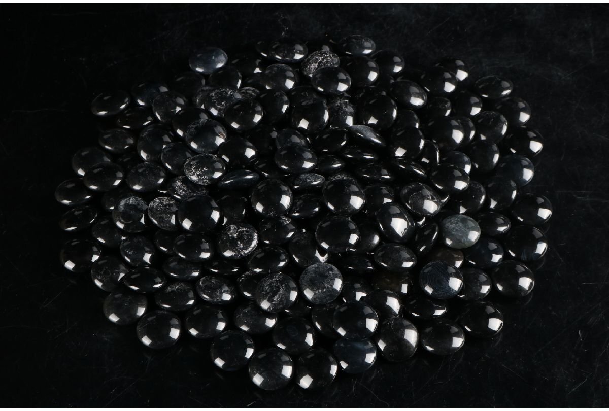 URA]天然瑪瑙碁石/厚み8.5mm～10.9mm/4-4-120 (検索)骨董/メノウ