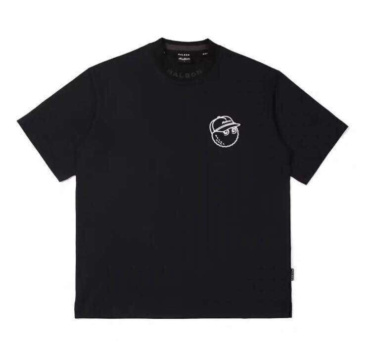 XLマルボンゴルフ MALBON GOLF シャツ モックネック 半袖 黒 XLマルボンゴルフ MALBON GOLF シャツ モックネック 半袖 黒