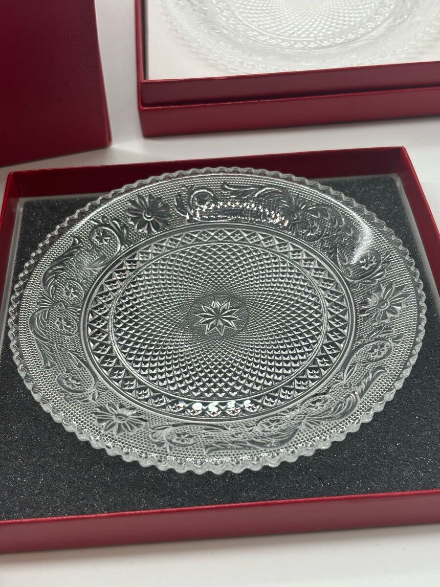 Baccarat バカラ ガラスプレート 皿 12cm・12cm アラベスク Baccarat バカラ ガラスプレート 皿 12cm・12cm アラベスク