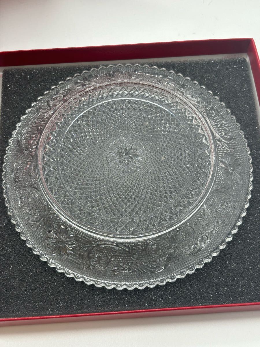 Baccarat バカラ ガラスプレート 皿 12cm・12cm アラベスク Baccarat バカラ ガラスプレート 皿 12cm・12cm アラベスク