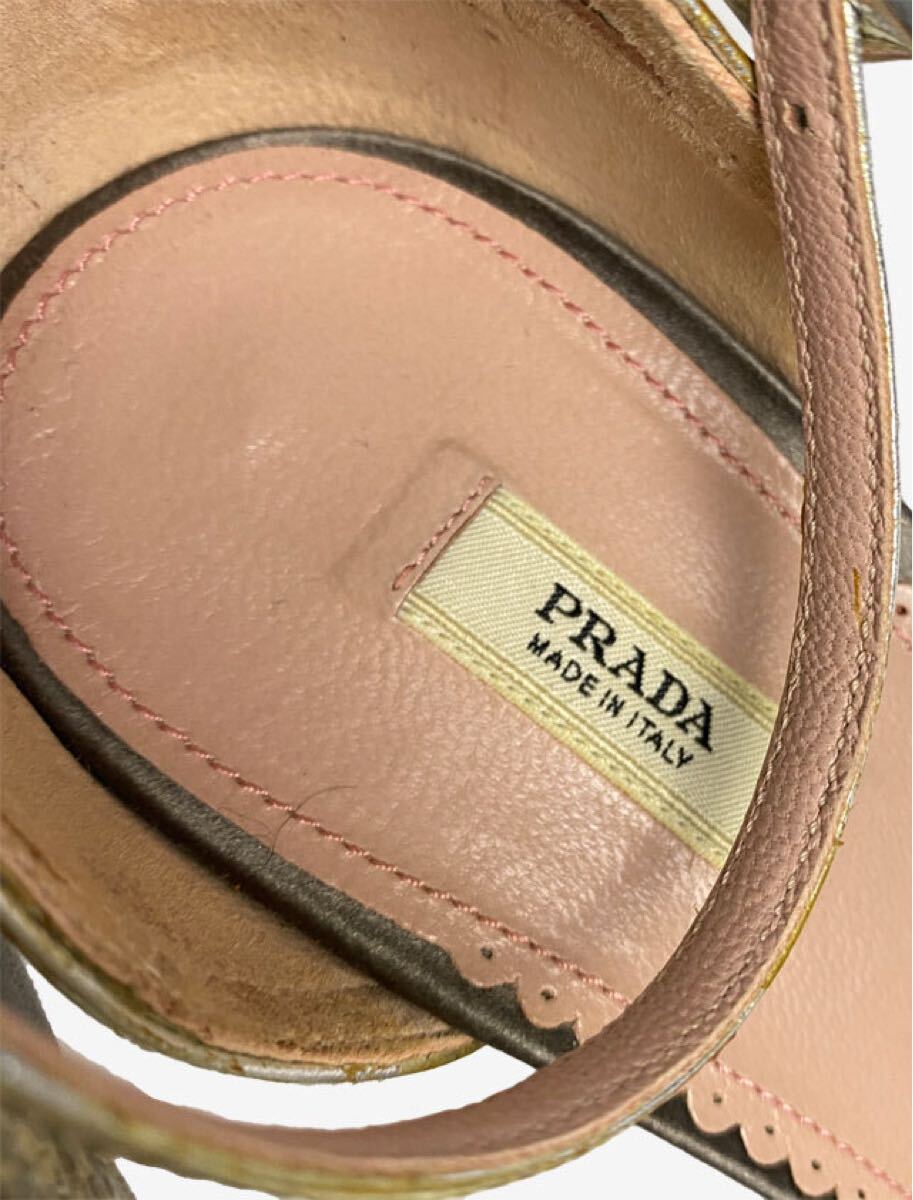 PRADA プラダ クリスタルビジューヒール サテンパンプス サイズ PRADA プラダ クリスタルビジューヒール サテンパンプス サイズ
