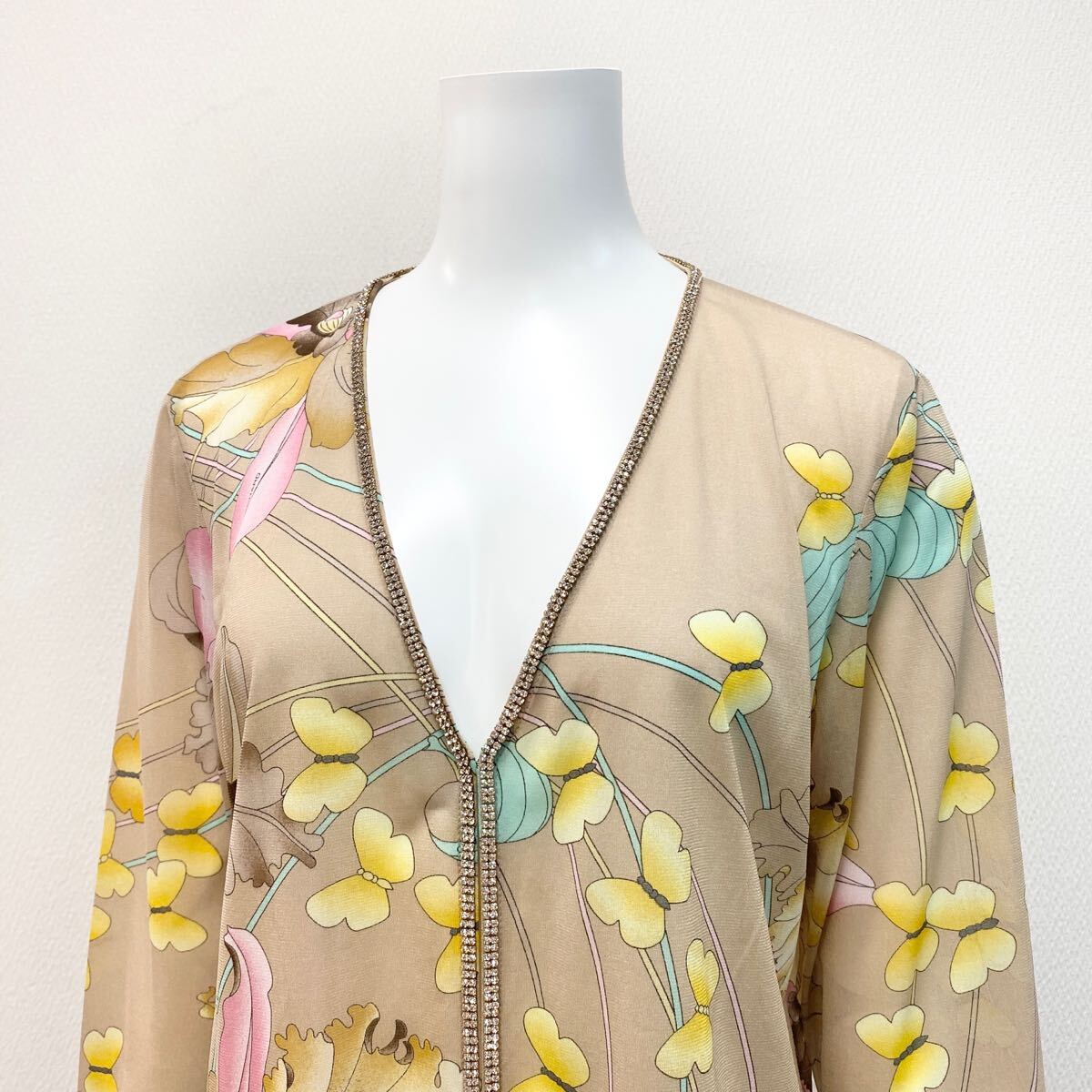 Nd11 LEONARD FASHION レオナール Vネックカーディガン 薄手 Nd11 LEONARD FASHION レオナール Vネックカーディガン 薄手
