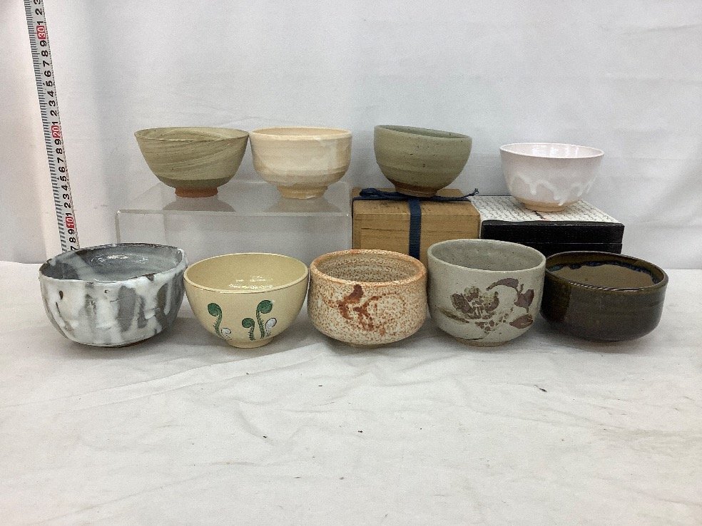 林山/長峰/唐津焼/萩焼 他 茶道具まとめ/茶碗/水指/建水/棗/蓋置