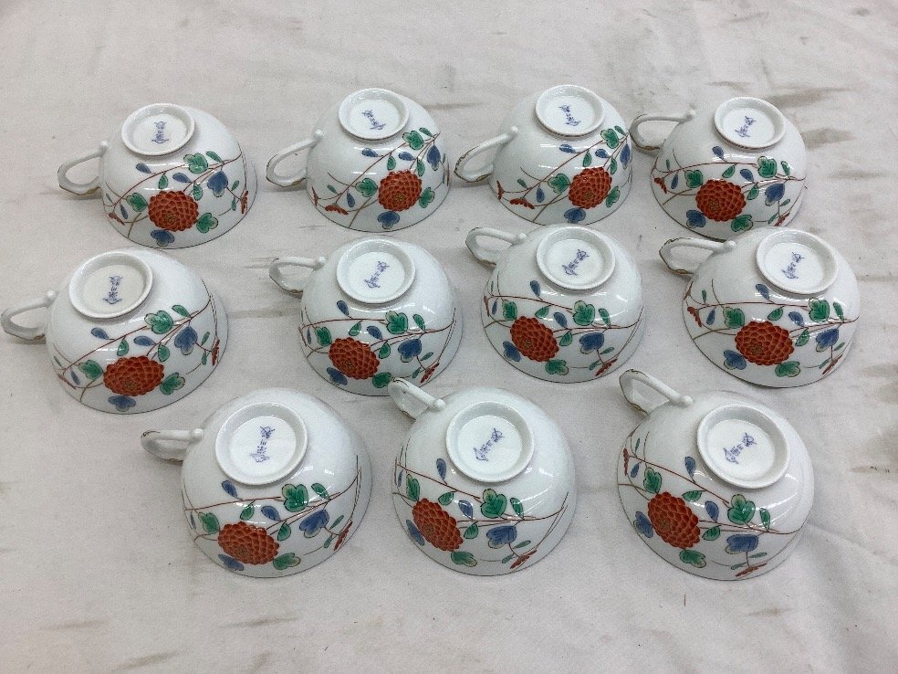 深川製磁 菊小鳥/茶器セット/カップ&ソーサー/ティーポット 深川製磁 菊小鳥/茶器セット/カップ&ソーサー/ティーポット