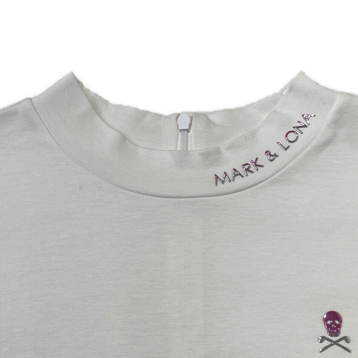 coco 中古【SALE】 マークアンドロナ レディース 半袖シャツ 40(L) 白 モックネック シンプル レターパックプラス発送可 91671_画像3