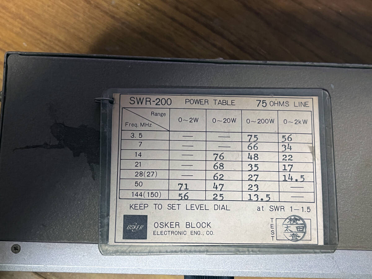 ◆◇ Osker Block SWR-200　パワーメーター・SWR測定 ◇◆_画像6