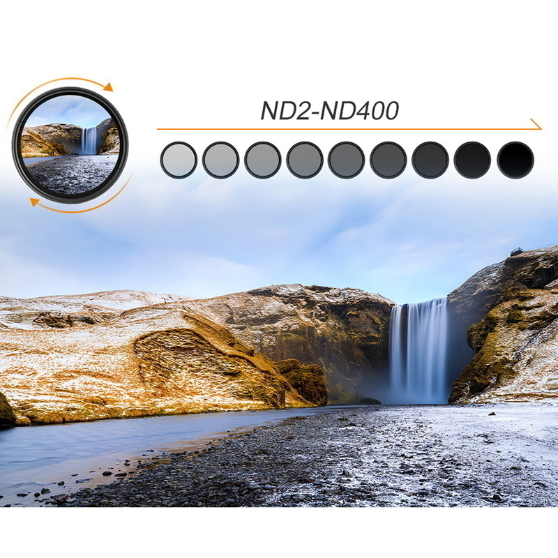 K&F Concept レンズフィルター NDフィルター 67mm 可変式 バリアブル 減光フィルター 減光范囲 ND2-ND400 KF-CNDX67