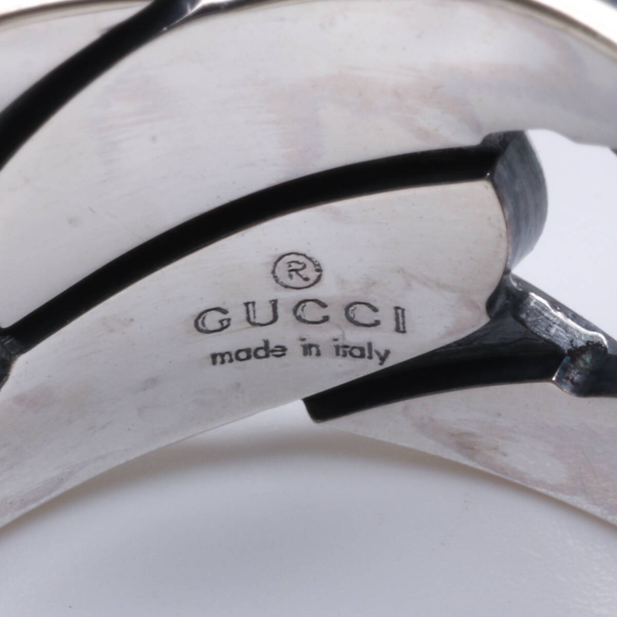 【新品仕上げ＋超音波洗浄】イタリア制 GUCCI グッチ シルバーリング Gチェーンモチーフ SV925 指輪 インターロッキングG ブランデッドG