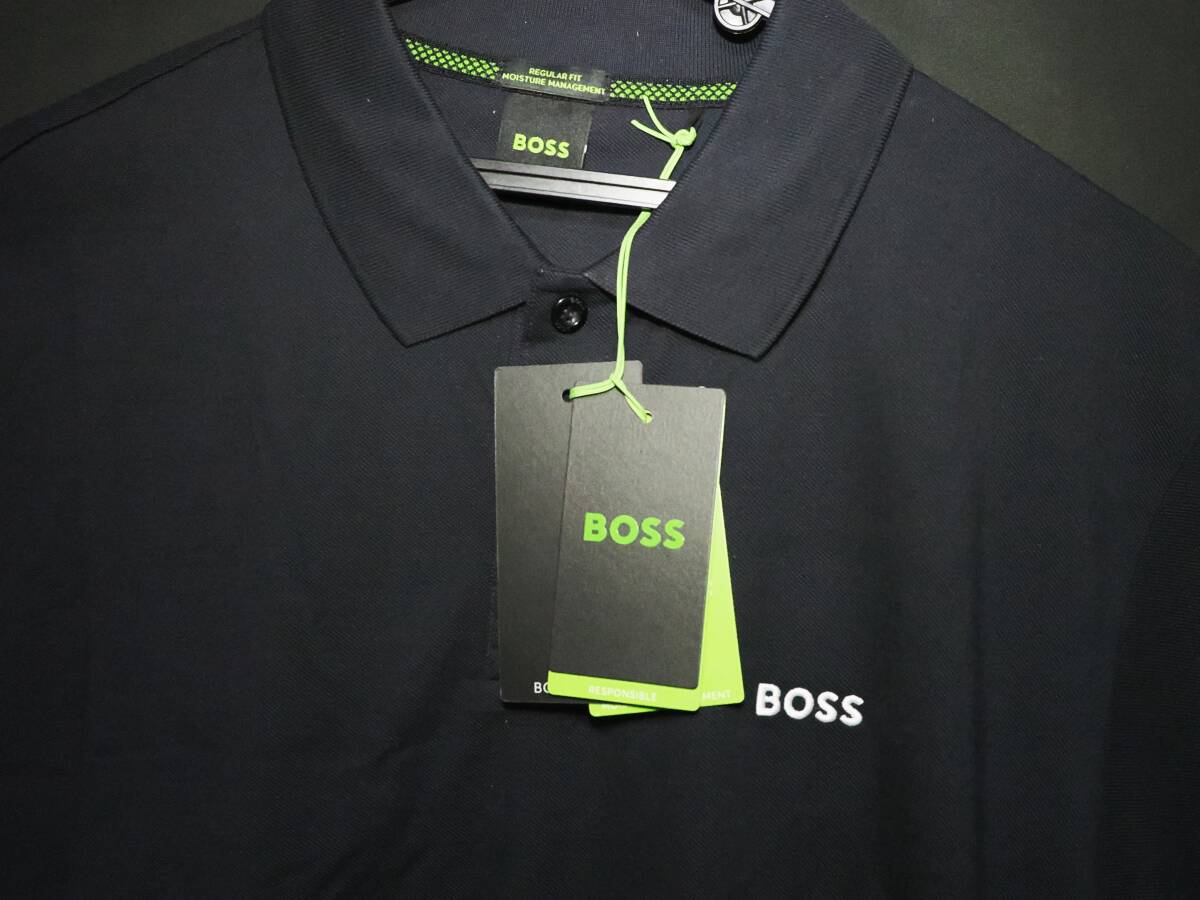お寶探し ６０％ ＯＦＦ 新品タグ付き BOSS:ロゴポロシャツ レギュラーフィットＸＸＬ?濃紺／送料全國一律￥６００