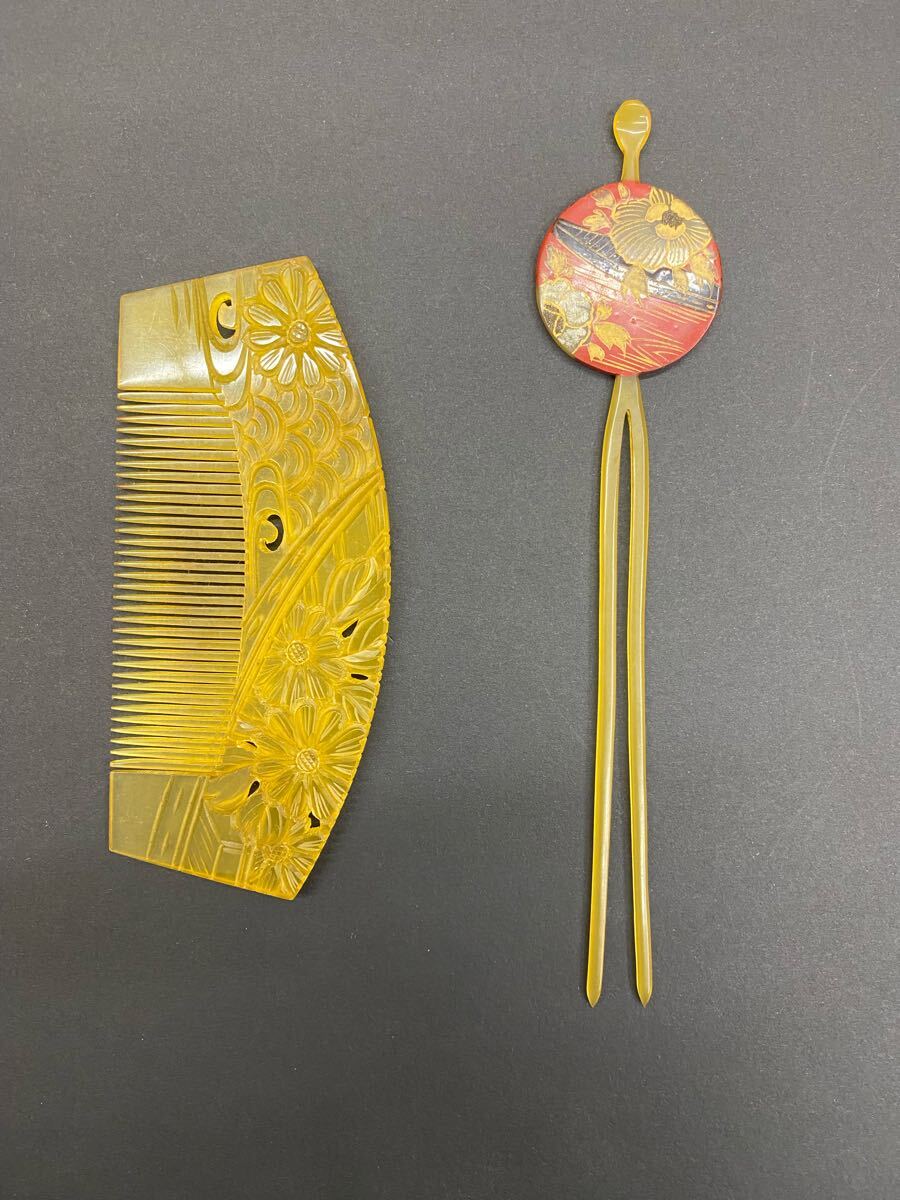 著物屋月-MOON- かんざしまとめて4點(diǎn) セット系 和裝小物 かんざし 髪飾り 櫛 まとめ C-94