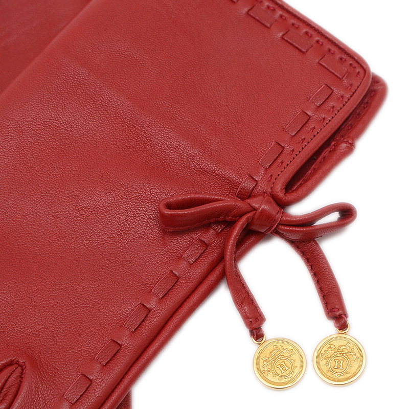 エルメス グローブ レザー レッド 本革 高級手袋 エルメス グローブ レザー レッド 本革 高級手袋 エルメス