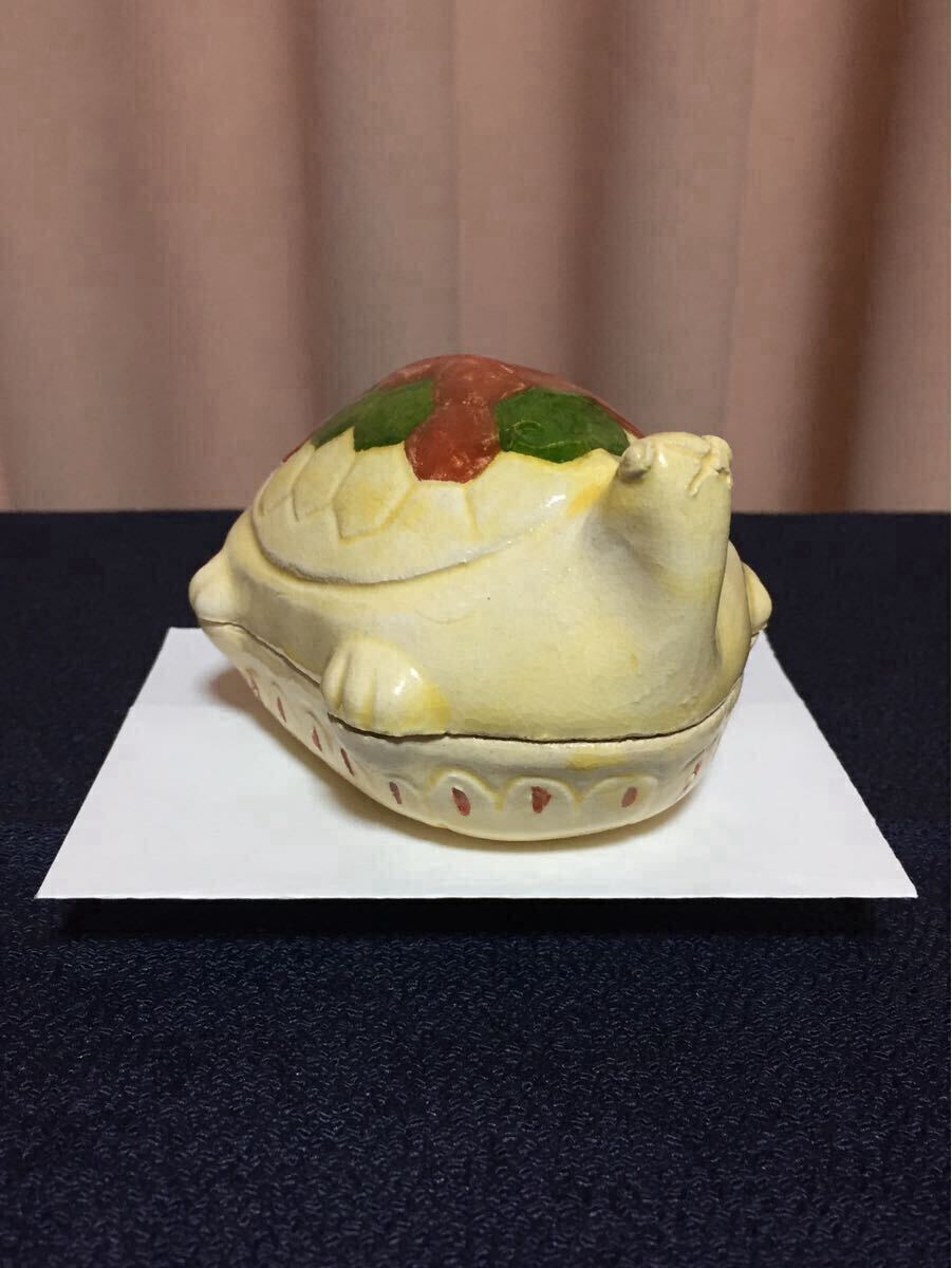 中島卓 楽 亀 大亀 香合 楽焼 黄釉 瀬戸焼 赤津焼 飛鳥窯 縁起物 中島卓 楽 亀 大亀 香合 楽焼 黄釉 瀬戸焼 赤津焼 飛鳥窯 縁起物