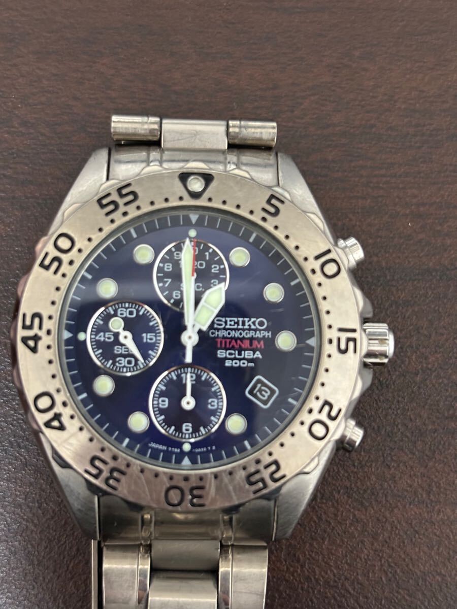 稼働 SEIKO scuba 200m クロノグラフ 7t92-0bd0 セイコー 稼働 SEIKO scuba 200m クロノグラフ 7t92-0bd0 セイコー