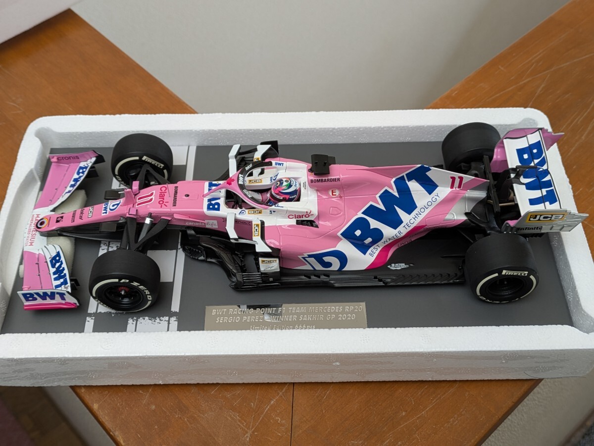 ☆稀少品！PMA 1/18 RACING POINT RP20 WINNER SAKHIR GP 2020 #11 S.PEREZ レーシングポイント サクヒールGP F1初優勝後半戦ver. ☆_画像5
