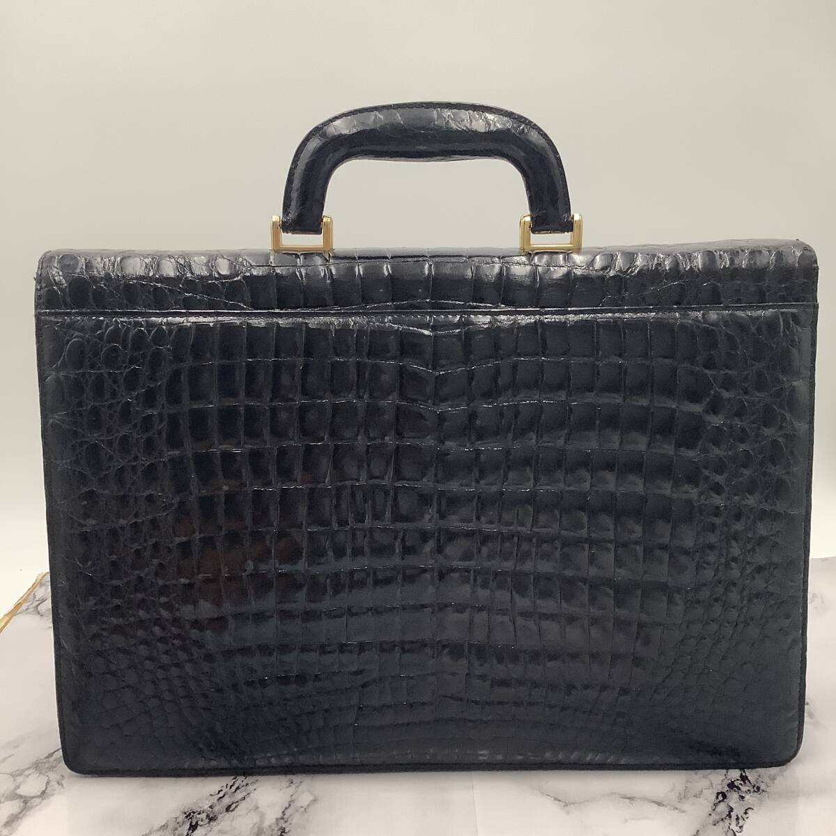 1円 美品 クロコダイル クロコ シャイニング ビジネスバッグ 1円 美品 クロコダイル クロコ シャイニング ビジネスバッグ