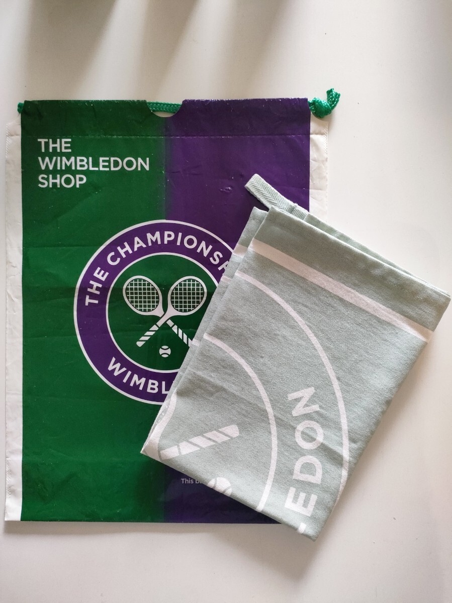 UK 英国 イングランド ロンドン ウィンブルドン キッチン ハンドタオル ショップ袋 ティー WIMBLEDON THE CHAMPIONSHIPS イギリス_画像1