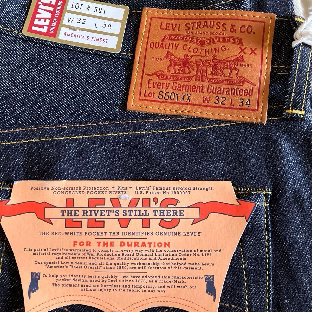 大戦モデル日本製 W32インチ S501XX復刻版44501-0072 LEVI'S 大戦モデル日本製 W32インチ S501XX復刻版44501-0072 LEVI'S