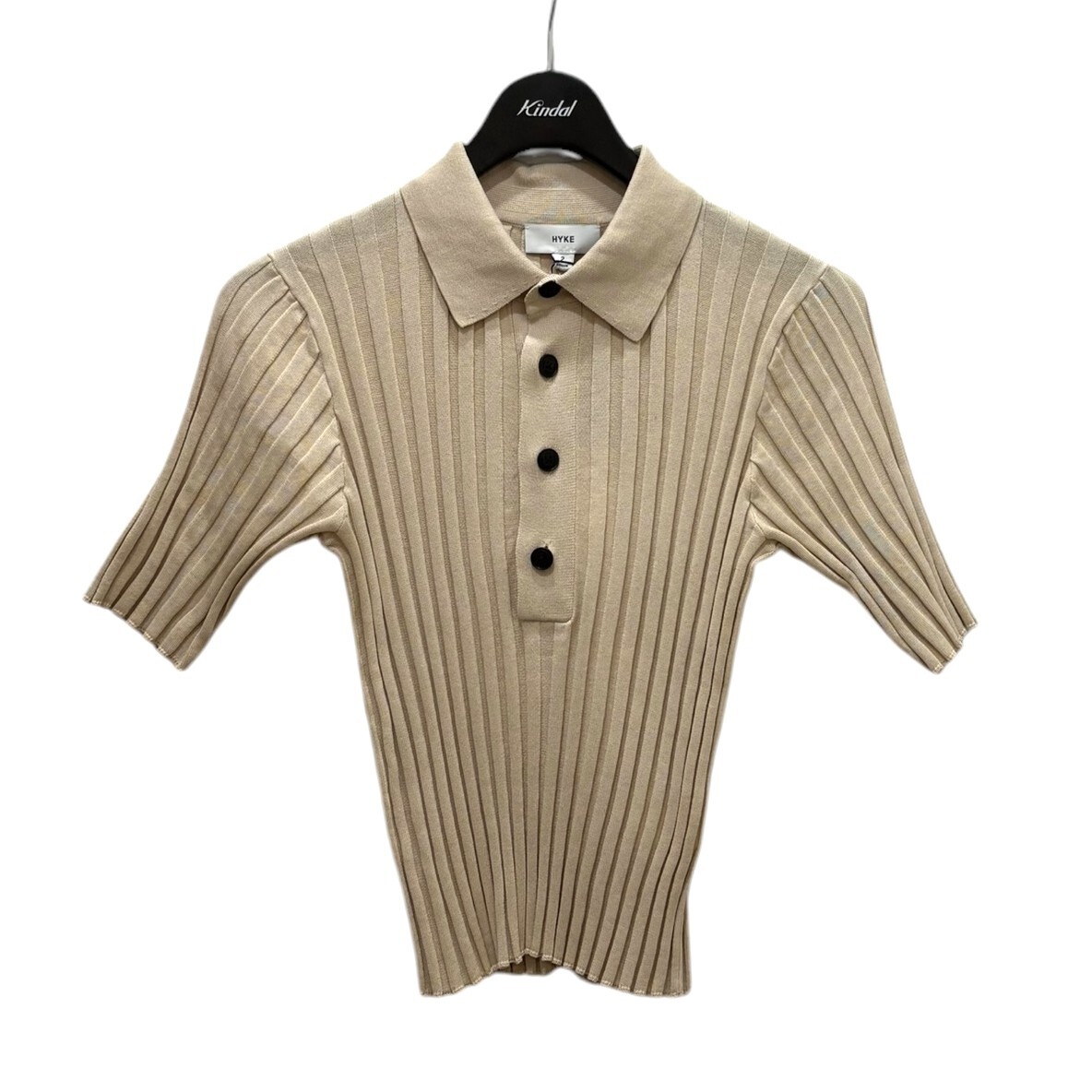 HYKE(ハイク) 2025SS WIDE RIBBED POLO SWEATER サイズ：2 商品番號:8068000125156