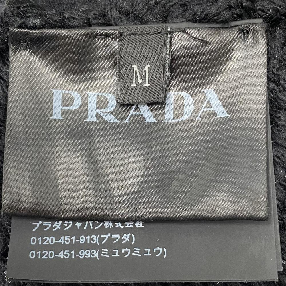 【中古】PRADA ニット帽 サイズM ブラック レッド UMD432 プラダ[240017693106]