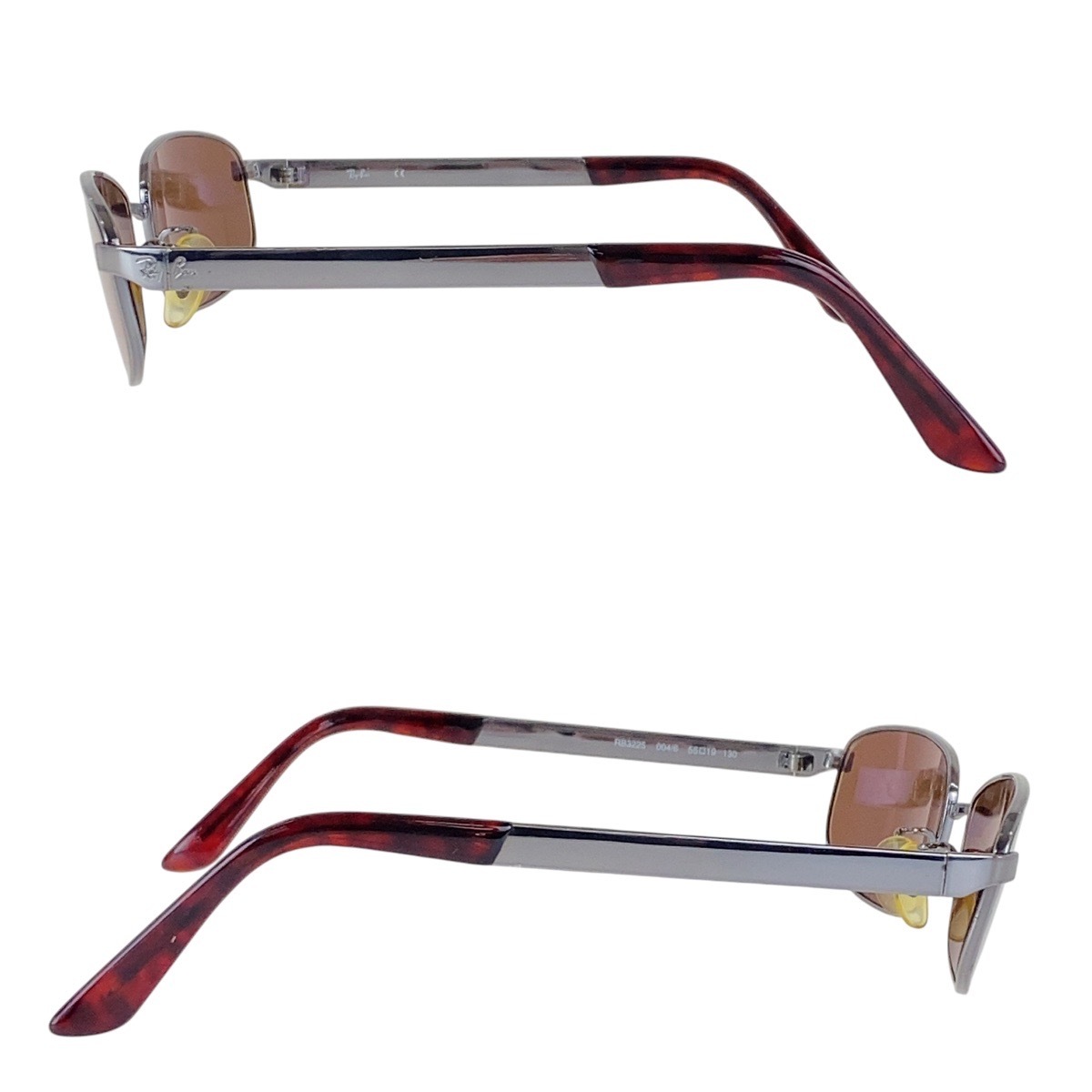 Ray-Ban レイバン ブラウン シルバー金具 ガラス/メタル RB3225 004/6 55□19 130 メガネフレーム メンズ 501810
