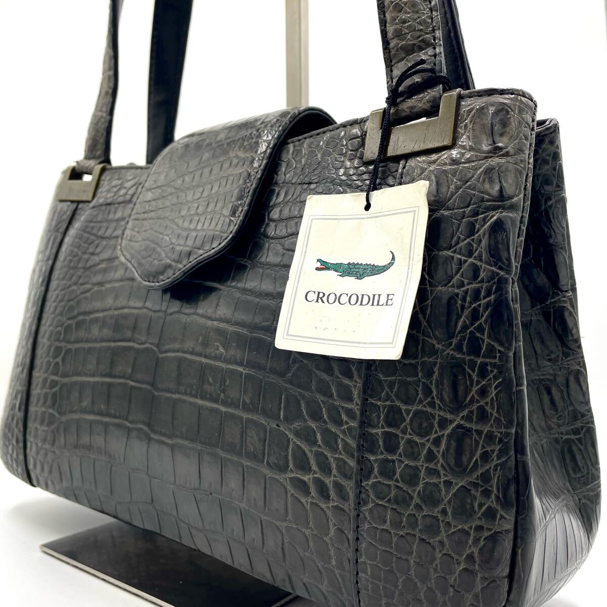 美品 高級】クロコダイル マット ハンドバッグ 肩掛け クロコ 美品 高級】クロコダイル マット ハンドバッグ 肩掛け クロコ