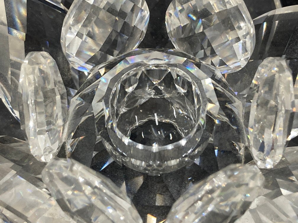 SWAROVSKI スワロフスキー キャンドルホルダー 蓮の葉 箱付き SWAROVSKI スワロフスキー キャンドルホルダー 蓮の葉 箱付き