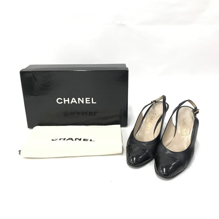 CHANEL シャネル キャップトゥ レザー エナメル バック CHANEL シャネル キャップトゥ レザー エナメル バック