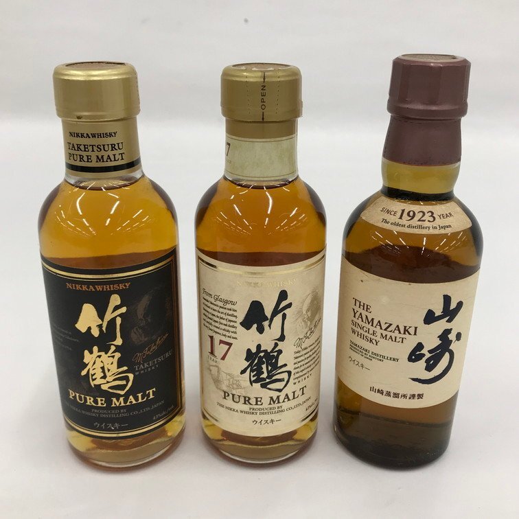 NIKKA WHISKY 竹鶴 ピュアモルト/17年 / SUNTORY 山崎 3本まとめ NIKKA WHISKY 竹鶴 ピュアモルト/17年 / SUNTORY 山崎 3本まとめ