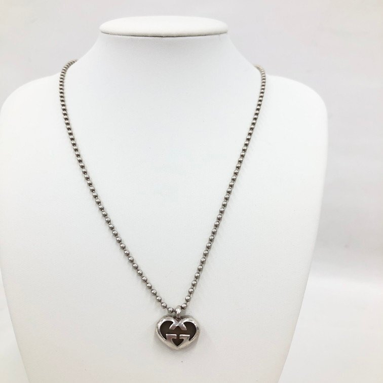 GUCCI グッチ Ag925 インターロッキングG ハート ネックレス 総 GUCCI グッチ Ag925 インターロッキングG ハート ネックレス 総