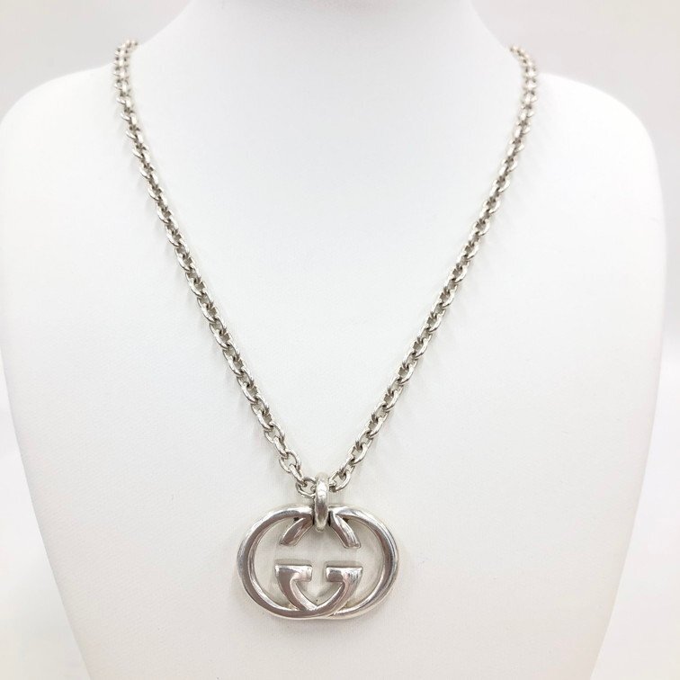 GUCCI グッチ インターロッキングGネックレス Ag925刻印あり 総 GUCCI グッチ インターロッキングGネックレス Ag925刻印あり 総