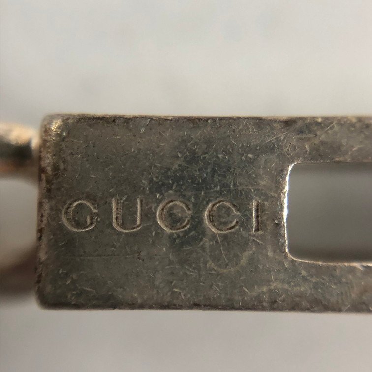 GUCCI グッチ Gロゴ カットアウト バー ネックレス Ag925 GUCCI グッチ Gロゴ カットアウト バー ネックレス Ag925