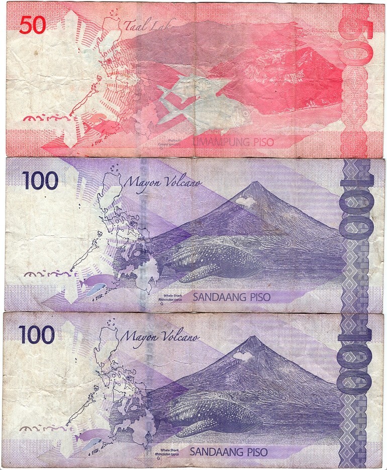 フィリピン 100ペソ紙幣×2枚(2022,2023)+50ペソ紙幣(2022)(流通 フィリピン 100ペソ紙幣×2枚(2022,2023)+50ペソ紙幣(2022)(流通