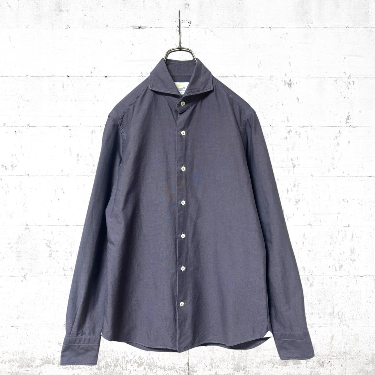 全商品オープニング価格！ Giannetto イタリア製 slimfit 長袖 カラー ワイド ホリゾンタル トップス