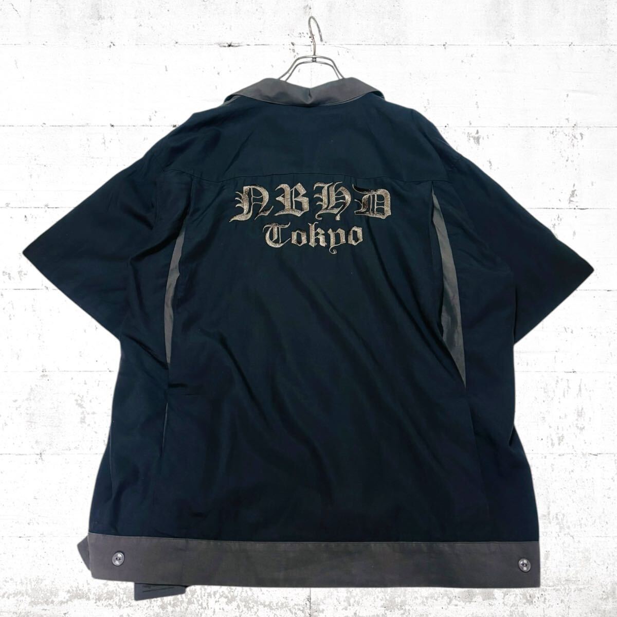 美品 24SS NEIGHBORHOOD ボーリング シャツ 刺繍ロゴ